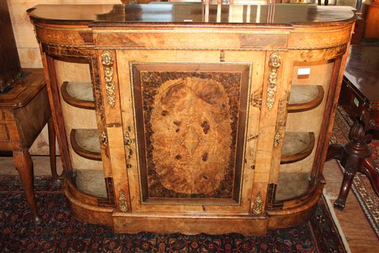 Victorian inlaid walnut Credenza